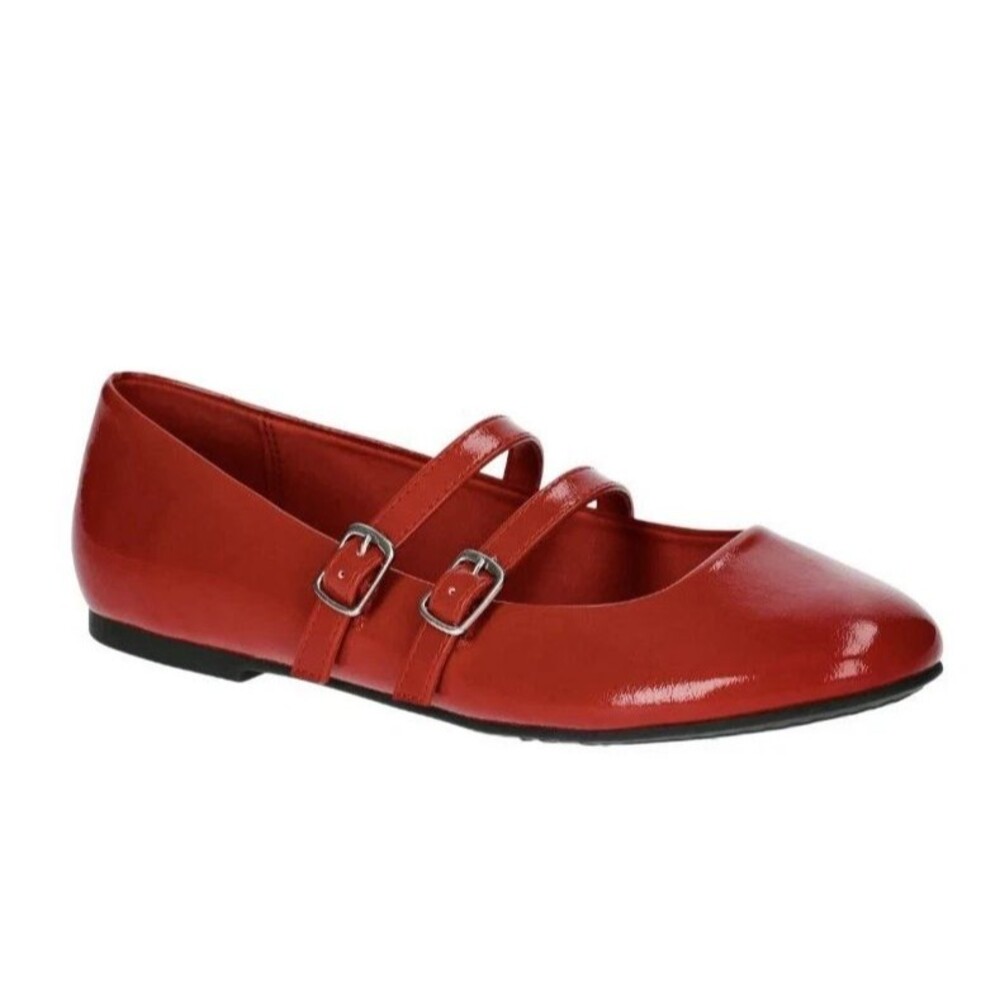 Nobo No Boundaries Women's Red Double Strap Mary Jane Flats  Size US 7.5  NWT